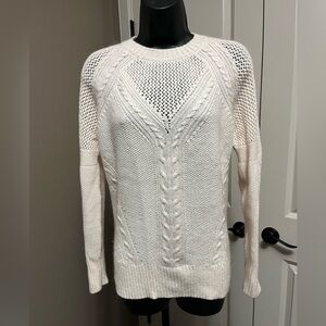 Banana Republic Light Pink Cable Knit Crewneck Sweater